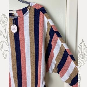 L multicolor striped chenille sweater | NWT